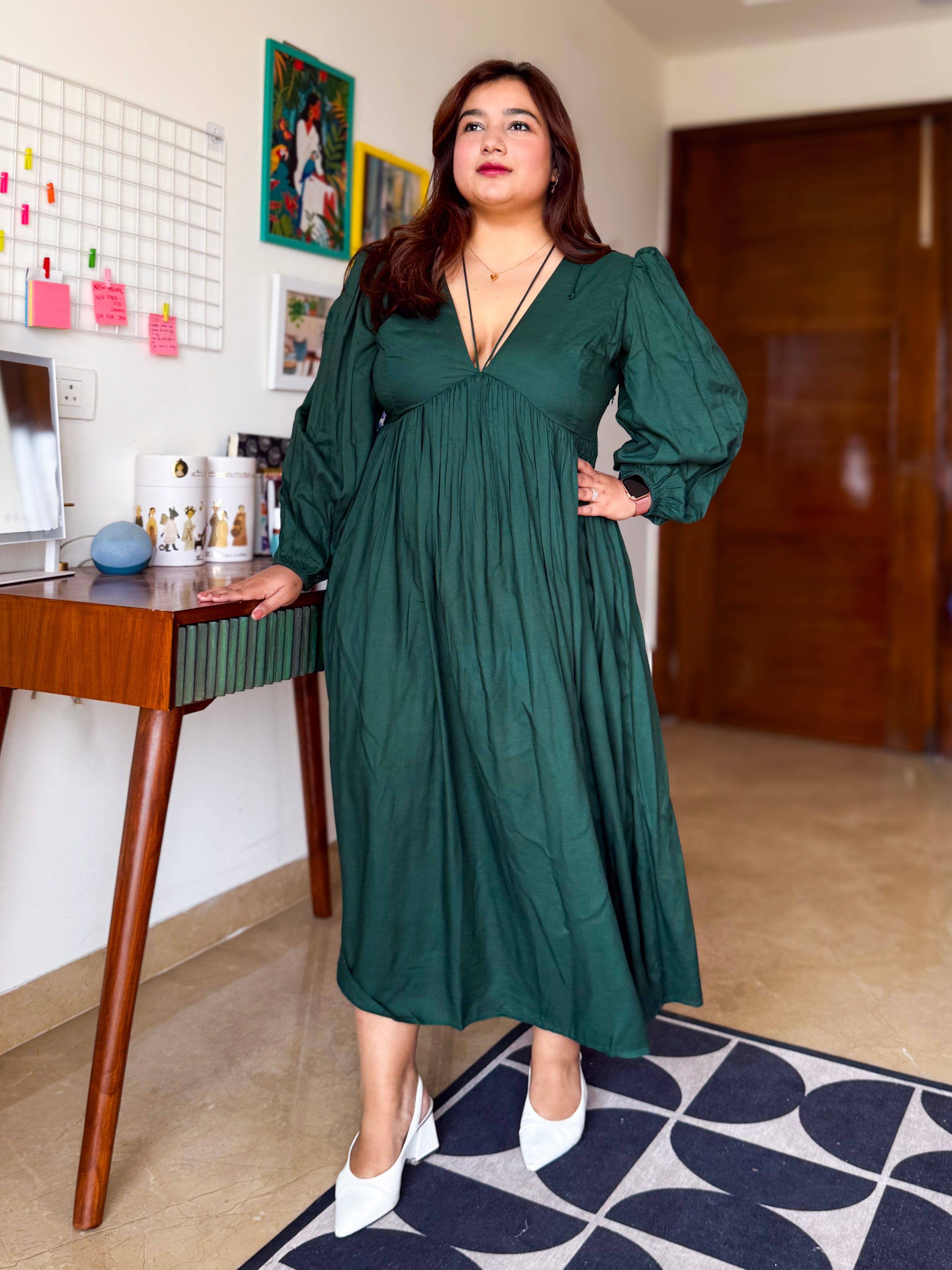 Bottle Green Celine Dress