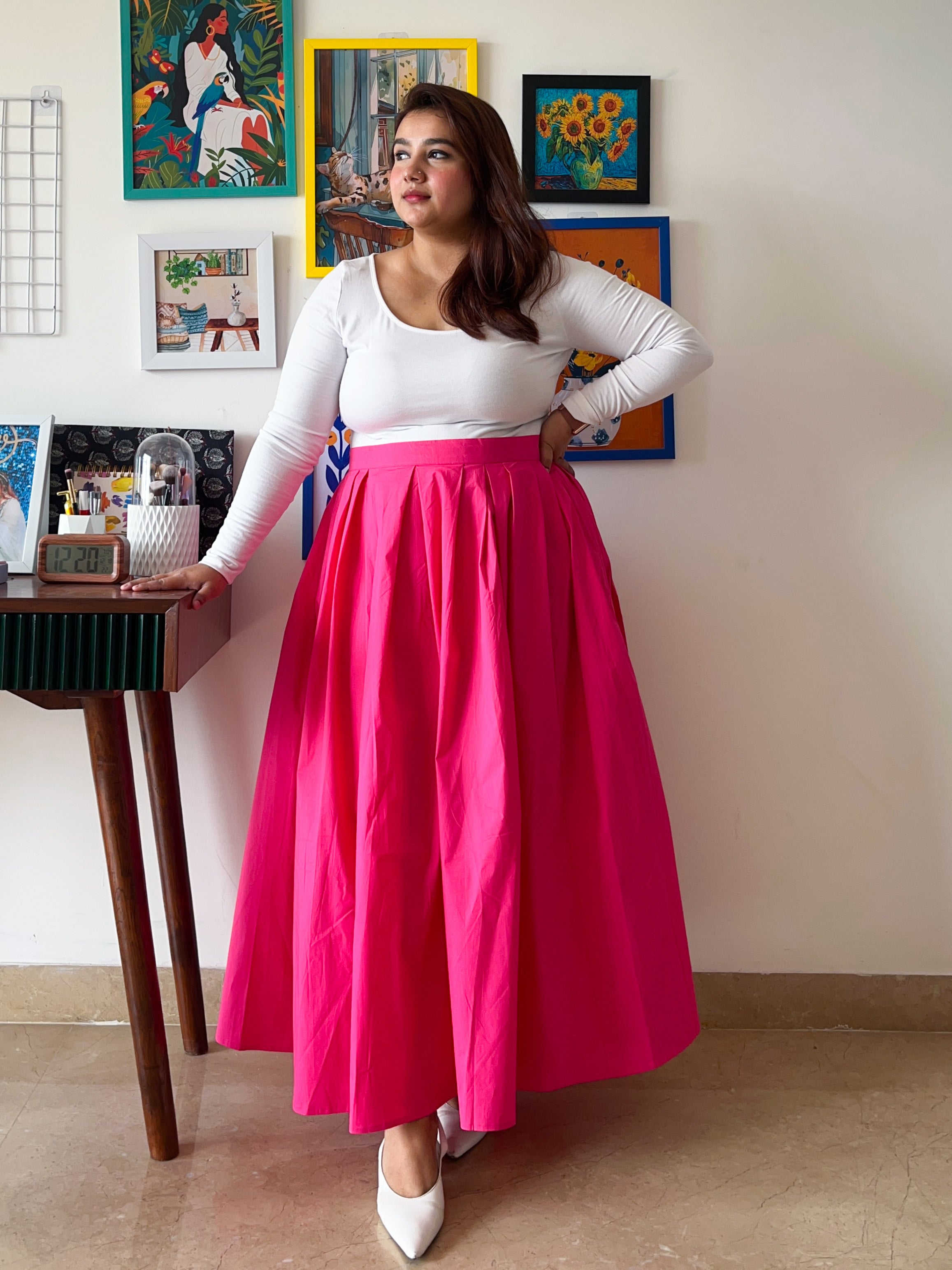 Elena Box Pleat Skirt